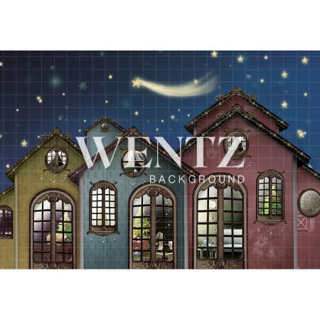 Fundo Fotográfico em Tecido Casas de Natal / Backdrop 2086