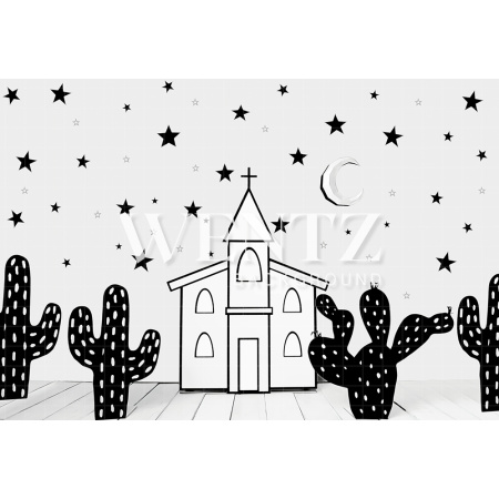 Fundo Fotográfico em Tecido Festa Junina e Cactos / Backdrop 2104