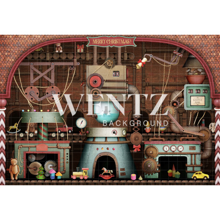 Fundo Fotográfico em Tecido Fábrica de Brinquedos de Natal / Backdrop 2180