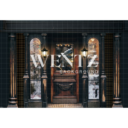 Fundo Fotográfico em Tecido Fachada de Loja de Natal / Backdrop 2189