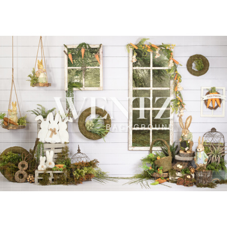 Fundo Fotográfico em Tecido Casa Branca de Páscoa / Backdrop 2223