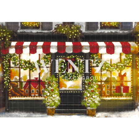Fundo Fotográfico em Tecido Loja de Brinquedos de Natal / Backdrop 2310
