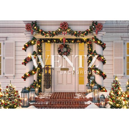 Fundo Fotográfico em Tecido Fachada Casa de Natal / Backdrop 2319