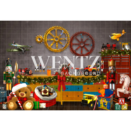 Fundo Fotográfico em Tecido Fábrica de Brinquedos / Backdrop 2337