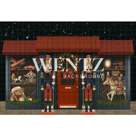 Fundo Fotográfico em Tecido Loja de Brinquedos de Natal / Backdrop 2371