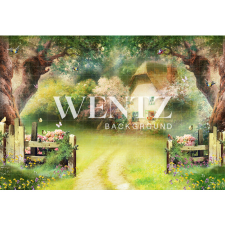 Fundo Fotográfico em Tecido Casa na Floresta / Backdrop 2407