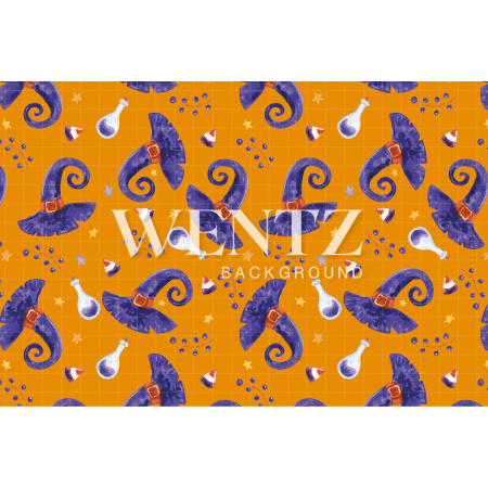 Fundo Fotográfico em Tecido Halloween Chapéu de Bruxa / Backdrop 2454