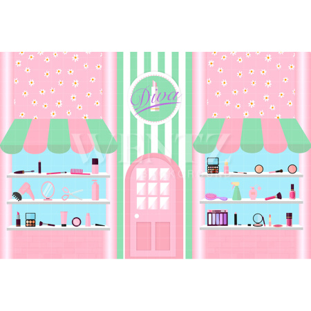 Fundo Fotográfico em Tecido Salão de Beleza Diva / Backdrop 2559