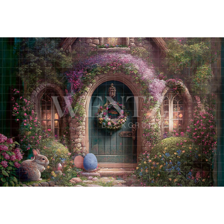 Fundo Fotográfico em Tecido Casinha de Páscoa / Backdrop 2582