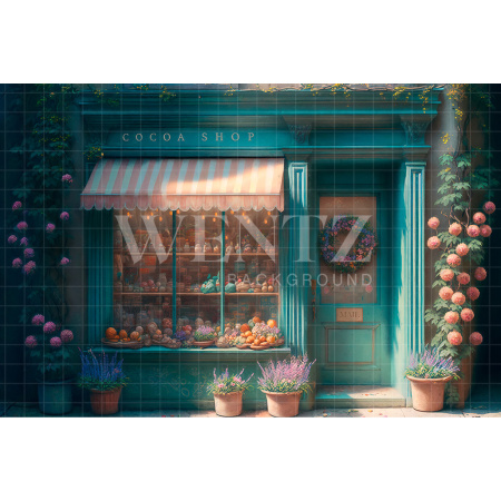 Fundo Fotográfico em Tecido Loja de Chocolate / Backdrop 2591