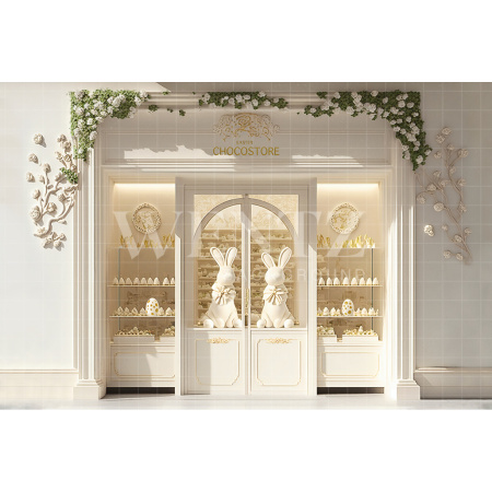 Fundo Fotográfico em Tecido Loja de Chocolates de Páscoa / Backdrop 2601