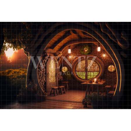 Fundo Fotográfico em Tecido Casa Aconchegante / Backdrop 2617