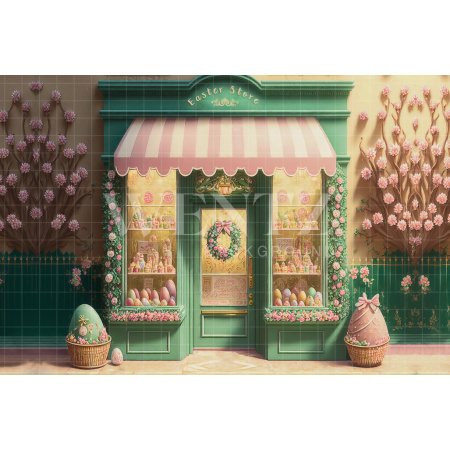 Fundo Fotográfico em Tecido Loja de Páscoa/ Backdrop 2625