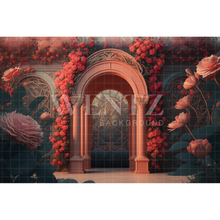 Fundo Fotográfico em Tecido Cenário Dia das Mães Quintal Florido / Backdrop 2750