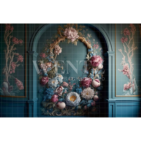 Fundo Fotográfico em Tecido Cenário Arco com Flores / Backdrop 2778