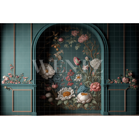 Fundo Fotográfico em Tecido Cenário Arco com Flores / Backdrop 2779