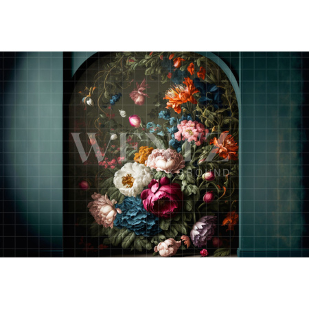 Fundo Fotográfico em Tecido Cenário Arco com Flores / Backdrop 2780