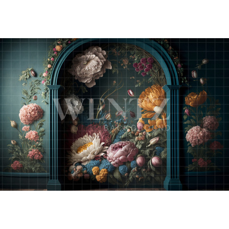 Fundo Fotográfico em Tecido Cenário Arco com Flores / Backdrop 2781