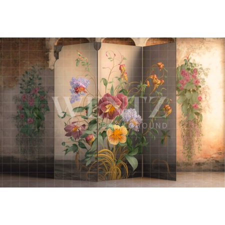Fundo Fotográfico em Tecido Biombo Floral / Backdrop 2807