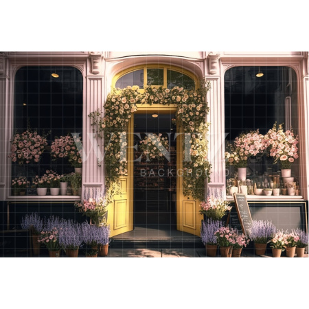 Fundo Fotográfico em Tecido Loja com Flores / Backdrop 2825