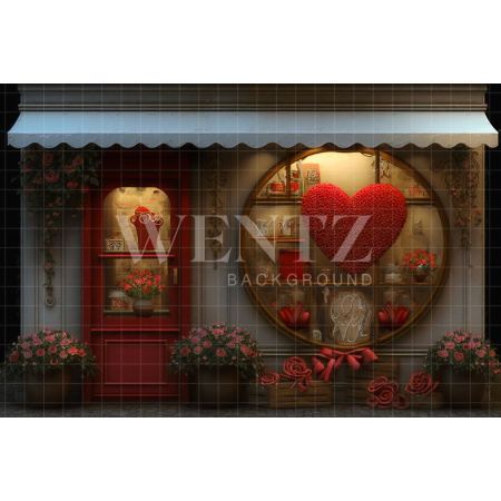Fundo Fotográfico em Tecido Loja de Presentes com Flores / Backdrop 2836