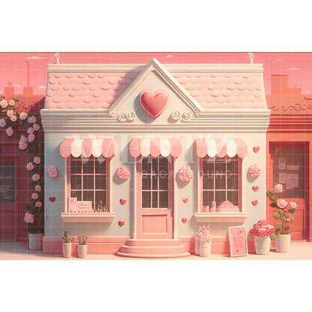 Fundo Fotográfico em Tecido Loja Com Flores / Backdrop 2848