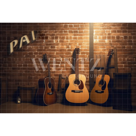 Fundo Fotográfico em Tecido Cenário Dia dos Pais com Violão / Backdrop 3237