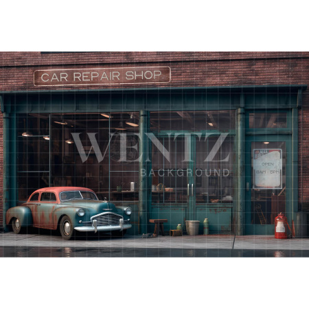 Fundo Fotográfico em Tecido Fachada de Oficina / Backdrop 3260