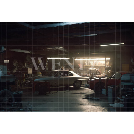 Fundo Fotográfico em Tecido Garagem Antiga / Backdrop 3264