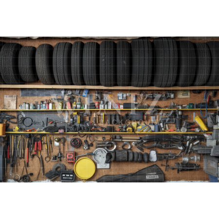 Fundo Fotográfico em Tecido Parede de Ferramentas / Backdrop 3267