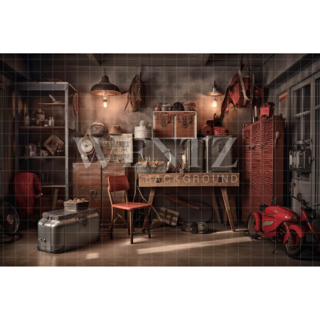 Fundo Fotográfico em Tecido Oficina Antiga / Backdrop 3328