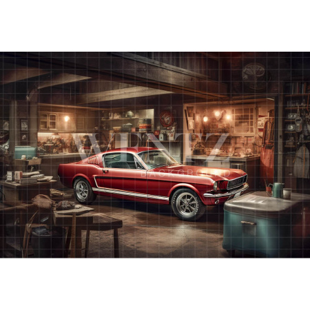 Fundo Fotográfico em Tecido Garagem de Carros / Backdrop 3362