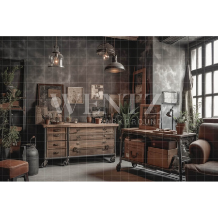 Fundo Fotográfico em Tecido Sala Rústica / Backdrop 3368