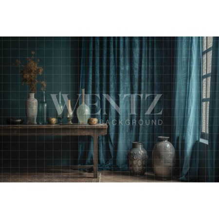 Fundo Fotográfico em Tecido Sala com Vasos / Backdrop 3399