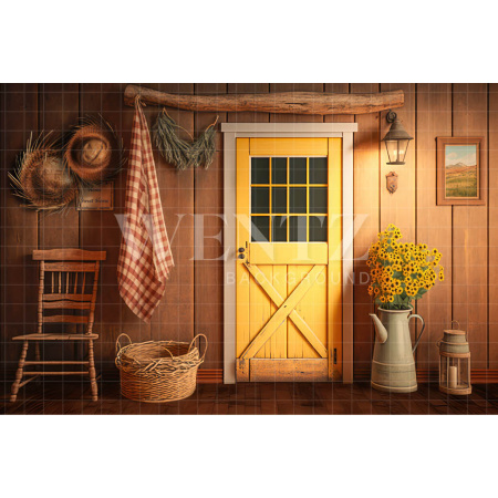 Fundo Fotográfico em Tecido Festa Junina Casa com Flores / Backdrop 3454