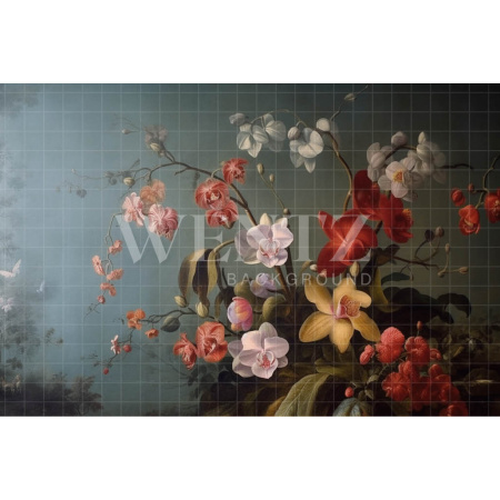 Fundo Fotográfico em Tecido Orquídeas Coloridas / Backdrop 3559