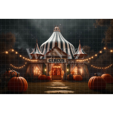 Fundo Fotográfico em Tecido Circo de Halloween / Backdrop 3690