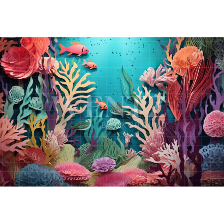 Fundo Fotográfico em Tecido Fundo do Oceano / Backdrop 3778