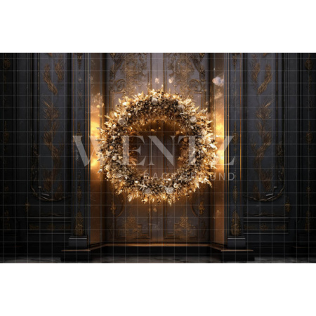 Fundo Fotográfico em Tecido Guirlanda Dourada / Backdrop 3835