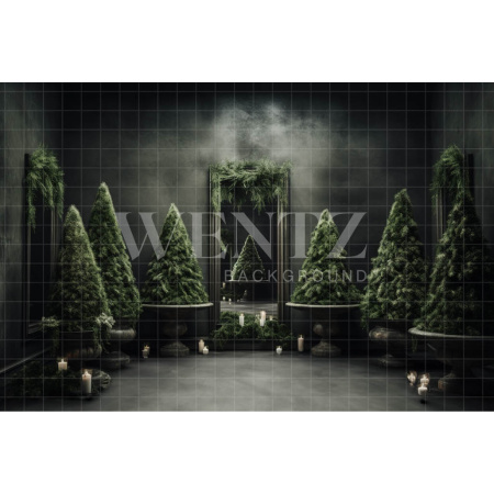 Fundo Fotografico em Tecido Pinheiros Natal / Backdrop 3869