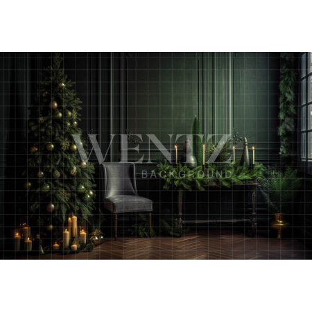 Fundo Fotográfico em Tecido Cenário de Natal Clássico / Backdrop 3992