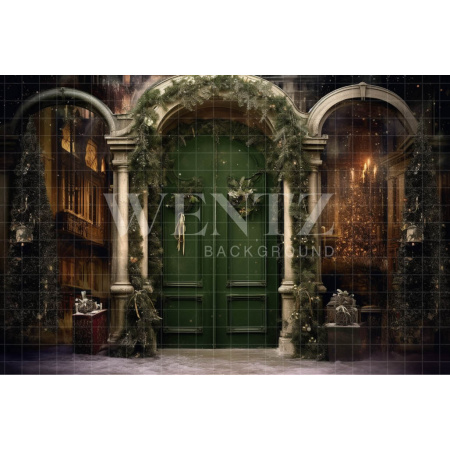 Fundo Fotográfico em Tecido Porta Verde de Natal / Backdrop 4115