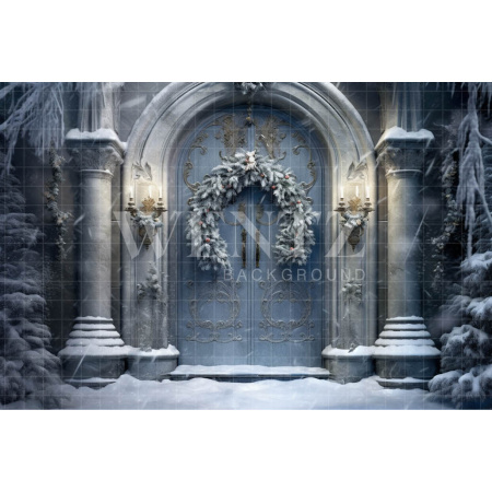 Fundo Fotográfico em Tecido Porta Azul / Backdrop 4120