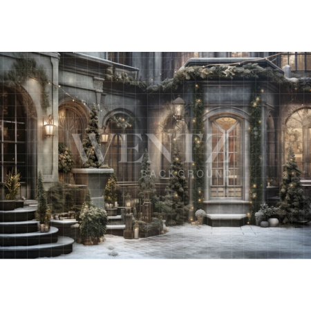 Fundo Fotográfico em Tecido Fachada de Natal / Backdrop 4188