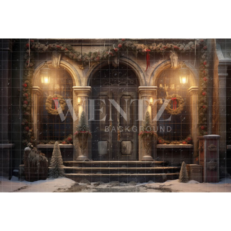 Fundo Fotográfico em Tecido Fachada de Natal / Backdrop 4190