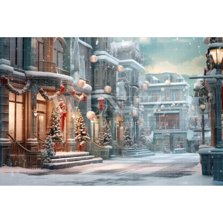 Fundo Fotográfico em Tecido Vila de Natal / Backdrop 4219