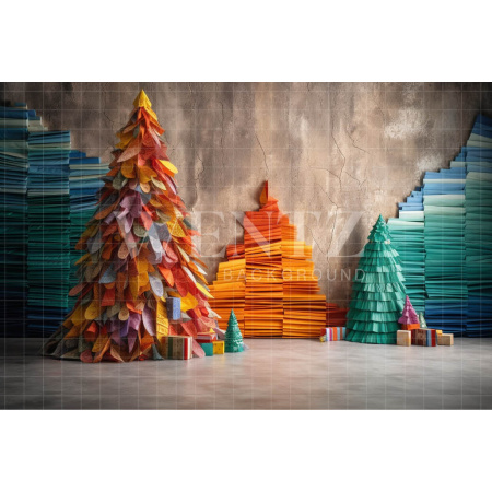Fundo Fotográfico em Tecido Natal Colorido / Backdrop 4487