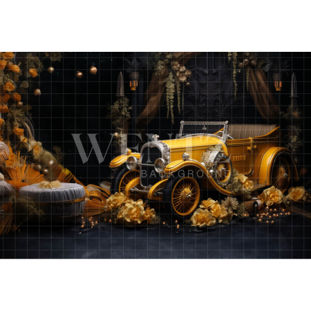 Fundo Fotográfico em Tecido Carro Amarelo / Backdrop 4818
