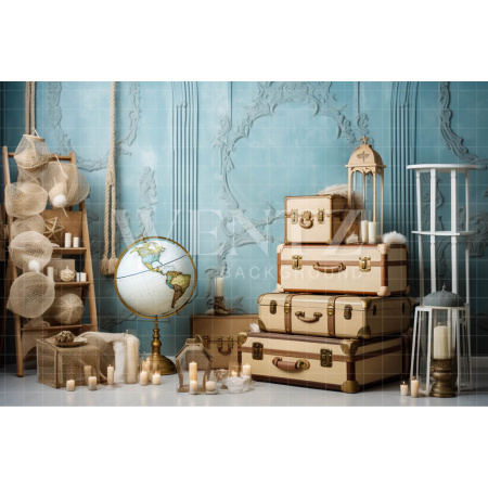 Fundo Fotográfico em Tecido Volta ao Mundo / Backdrop 4869