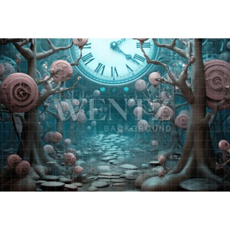Fundo Fotográfico em Tecido Cenário com Relógio / Backdrop 4885